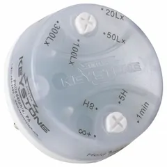 Occupancy sensor photocell for auxiliary lighting control. Operates at 12V with IP20 rating. Automatically switches lights on or off based on ambient light levels. Suitable for indoor applications requiring energy-efficient, hands-free lighting control.