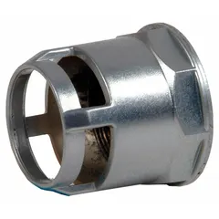 Metal guard designed to protect extended and illuminated push buttons in industrial control panels. Compatible with Siemens Class 52 series. Fits 30 mm panel mounting holes. Chrome finish.