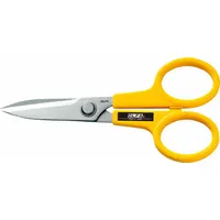 OLFA Industrial Shears: Ambidextrous, 7 in Overall Lg, Serrated, Stainless Steel, Pointed, Yellow (MPN SCS-2)