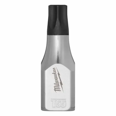 MILWAUKEE Bit Socket: 3/8 in Drive Size, Torx Tip, T55 Tip Size, 2 11/64 in Overall Lg - Security Torx Bit Sockets