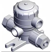SMC Chemical Liquid Valve: 1/4 in, Air to Spring, Fail Closed, PFA, 1/8 in NPT, 0°C to 60°C (MPN LVQ20-Z07N-9)