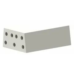 Enamel-finished space connector for LED light bars. Measures 4 2/3 inches long, 1 1/6 inches wide, and 1/3 inch high. Used to join LED light bars in linear lighting installations.