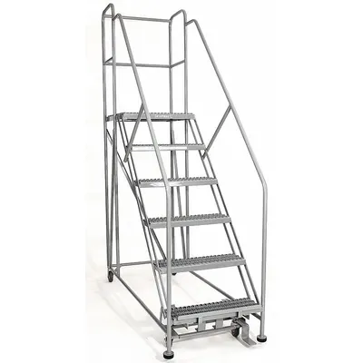 COTTERMAN Mobile Work Platform: 5.8 ft Platform Ht - Max, 24 in x 60 in, Steel - Manual-Lock Rolling Single-Access Platforms