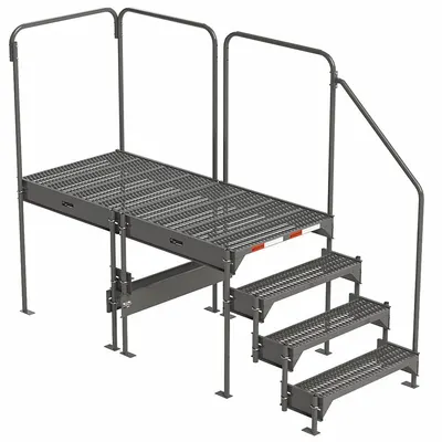 EGA Work Platform: 3 ft Platform Ht - Max, 34.6 in x 76.8 in, Steel - Configurable Single-Access Platforms