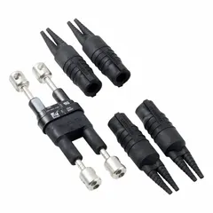 This LITTELFUSE fuse holder is a 1-pole, non-rejection block style unit rated for 600 V AC and 600 V DC. It accommodates Class CC and Midget fuses, specifically the BLF fuse series. Typical applications include industrial circuit protection where a grounded, in-line holder is required.