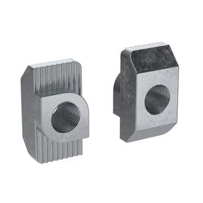FATH INC. Hammer Nut: 1/4"-20 Size, For 0.4 in Slot Wd, 15 Series/40 Series, Single Center - Drop-In T-Nuts