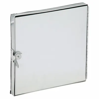 Dayton Duct Access Door: 10 in x 10 in, 24 ga, Steel, Single Cam, Tab-In Hinge - Flat Access Doors
