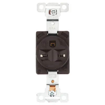 BRYANT Receptacle: Single, 6-15, Brown, 250V AC, 15 A, 2 Pole / 3 Wire (MPN 5661) - General Purpose Receptacles