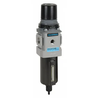 WILKERSON Filter-Regulator: B18 Series, 1/4 in NPT, 148 cfm, 5 micron, 0 psi to 125 psi - Wilkerson FRL Air Filter/Regulators