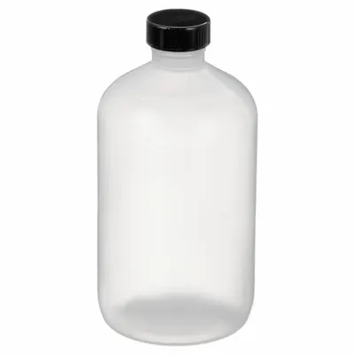 QORPAK Sampling Bottle: LDPE, 16 fl oz, 480 mL, Natural, 28-400 Screw Closure Size - LDPE Narrow Mouth Round Lab Bottles