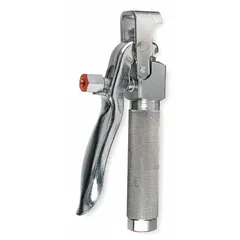 Manual dispense gun for transferring lubricants from drums to equipment in industrial maintenance and automotive settings. Features a 3/8 in NPTF connection and maximum flow rate of 25 cu in/min. No meter included.