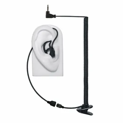 EARPHONE CONNECTION Listen-Only Earpiece: Fits Universal, For Universal Series, Earbud, Black - Listen-Only Earpieces