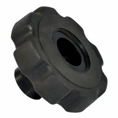 This snap-lock 8-arm knob features a steel construction with a zinc finish. It has a 60 mm diameter and an M10 thread. Used for manual clamping, adjustment, and positioning on machinery, fixtures, and industrial equipment.