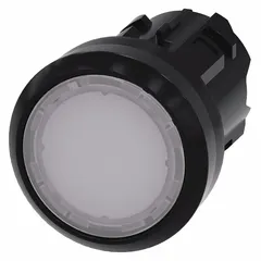 Maintained-action illuminated push-button operator from the Siemens 3SU series. Features a 22 mm mounting size and non-metallic push button material. Suitable for use in industrial control panels and machinery for start/stop or mode selection applications.