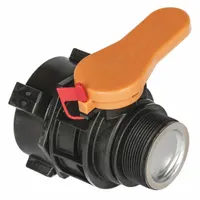 APPROVED VENDOR Liquid Storage Container Valve: 3 3/8 in x 3 3/8 in x 5 in, 2 in M NPT Outlet, Black (MPN BV2NCN-E)