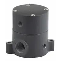 PLAST-O-MATIC Pneumatically Actuated Diaphragm Valve: 1 in, Polypropylene, 3-Way, FNPT x FNPT, PTFE (MPN BSDAM100T-NC-PP)