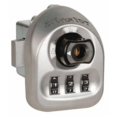 MASTER LOCK Multiuse Lock: Zinc, Keyed/Combo, Satin, Black/Silver - Built-In Combination Locks for Standard Lockers