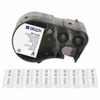 Thermal transfer precut label roll cartridge for M510-series printers. Contains 360 rectangle labels, 3/8 in x 1 1/4 in, made of cryogenic polyester. Designed for labeling 1.5 mL vials or tubes in laboratory and cold-chain environments