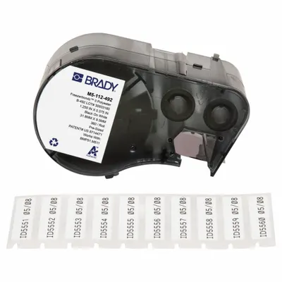 BRADY M5-112-492 Thermal Transfer Precut Label Roll Cartridge - Brady Thermal Transfer Precut Label Roll Cartridges