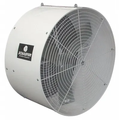 SCHAEFER Mounted Fan: 36 in Blade Dia, 230/460V AC, 1/2 hp Motor HP, Ceiling Mount - Standard Industrial Wall-Mount Fans