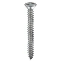 Sheet Metal Screw: #8 Size, 1 in Lg, Stainless Steel, Plain, Spanner, Flat, 25 PK (MPN 122180)