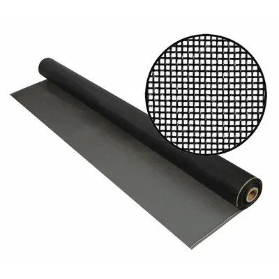 PHIFER Replacement Screen: Fiberglass, Charcoal, 20 x 20 Mesh Size, 8 ft Wd - Fiberglass Door and Window Screen