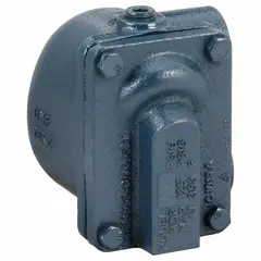 Cast iron C-pattern float and thermostatic steam trap with 3/4 in FNPT connection, stainless steel float, and horizontal installation orientation. Rated for maximum capacity of 1,200 lb/hr at 15 psi and maximum temperature of 353°F. Used to discharge condensate and non-condensable gases from steam systems in industrial heating processes, steam mains, and tracer lines.