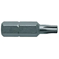 Impact-rated Torx bit with T7 size and hex shank, designed for use with power tools in industrial fastening tasks. Constructed from S2 steel for impact-driven applications. Sold as a 5-pack.