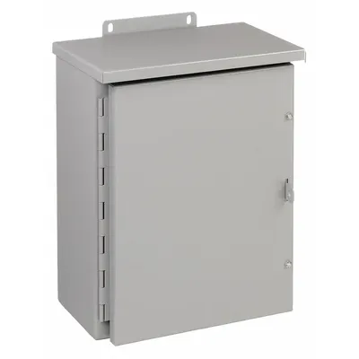 WIEGMANN Enclosure: Steel, 16 in x 12 in x 6 in, 3R, Solid Cover, Hinged - Steel Enclosures with Hinged Covers