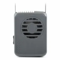 This O2COOL personal fan is a non-oscillating, necklace-style mobile fan powered by a 3V DC battery. It delivers 4.4 cfm airflow at a single speed and features an ABS housing. Suitable for personal cooling in environments where a compact, hands-free fan is needed
