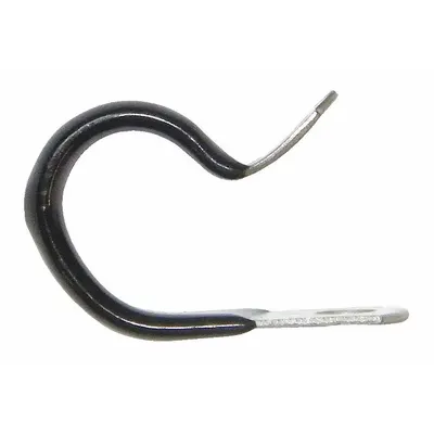 SUR&R Hanger Clamp: Hanger Clamp, Steel, 3/8 in Overall Lg, Hex Bolt, A/C Hose/Fuel Hose - Air Brake Hose Hanger Clamps