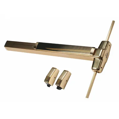 VON DUPRIN 9827EO 3 US3 Surface Vertical Rod Rim Push Bar, Brass, Touchbar Style - Rim Push Bars