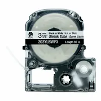 Sleeve Label: 1/8 in, Polyolefin, White (Matte), For 22 AWG to 16 AWG Wire Gauge (MPN 824KJ5)