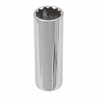 WESTWARD Socket: SAE, 1/2 in Drive Size, 1 3/16 in Socket Size, 12-Point, Deep, Chrome, Socket