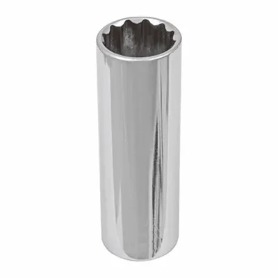 WESTWARD Socket: SAE, 1/2 in Drive Size, 1 3/16 in Socket Size, 12-Point, Deep, Chrome - 1/2" Drive Hand Sockets