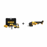DEWALT Rotary Hammer: D-Handle, 60V DC, 6.0Ah/9.0Ah, 19.4 Joules, Brushless Motor (MPN DCH775X2/DCB606)