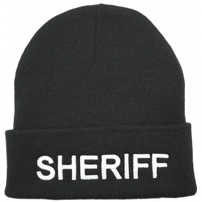 HEROS PRIDE Beanie Hat, Universal, Black with White Lettering, Acrylic Knit - Beanie Hats
