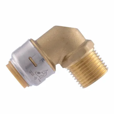 SHARKBITE MAX 1/2 in OD x 5/8 in OD Brass Push-to-Connect Elbow Adapter - Standard Brass Push-to-Connect Tube Fittings