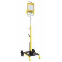 This SOUTHWIRE cart light features a single LED lamp head operating at 120V AC with one brightness level. The black/yellow frame provides stable positioning for task lighting in construction, maintenance, and repair settings