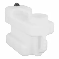 This TRICO oil storage container is made of clear plastic, allowing visual monitoring of fluid levels. With a 4-gallon capacity and 12-inch height, it is suited for storing and dispensing oil in lubrication and fluid-handling systems.