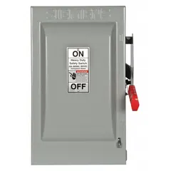 The Siemens HNF262 is a non-fusible safety switch rated for 60 A, single phase, 600V AC. It features a galvanized steel enclosure designed for indoor use. This switch provides a means to isolate electrical circuits for maintenance and safety in industrial and commercial applications.