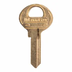 Brass key blank for K7 keyway type, supplied unfinished for cutting to duplicate an existing key. Used by locksmiths and maintenance personnel to create replacement keys for padlocks.