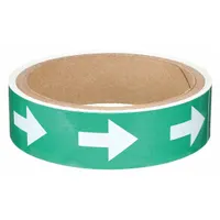 Pipe Marker: Green, White, 8 in Wd, Vinyl, 8 in Roll Wd, 1 in Lg (MPN 20488)