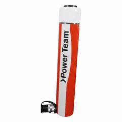 Single-acting hydraulic ram with 25 ton nominal capacity and 14 in stroke. Used for lifting, pressing, and positioning loads in industrial maintenance, construction, and manufacturing.