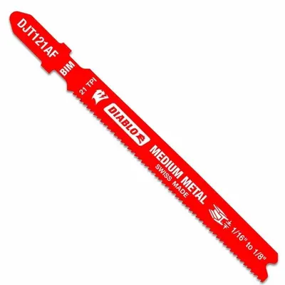 DIABLO Jigsaw Blade: 21, 3 5/8 in Blade Lg, Bi-Metal, Flex for Curved Cuts Cutting Edge - Metal-Cutting Blades
