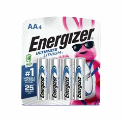 This 4-pack of AA batteries provides 1.5V DC output using Ultimate Lithium chemistry. Designed for high-drain devices, it offers reliable performance in extreme temperatures. Suitable for wireless sensors, handheld test equipment, and emergency lighting.