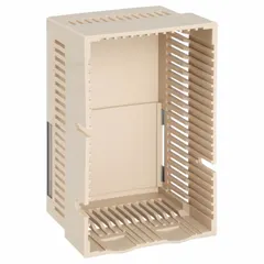 Beige plastic cover with logo for Siemens 192 series pneumatic thermostats. Compatible with TH 192 DN and TH 192 DNV models. Designed for vertical mounting. Used as a replacement part to restore thermostat appearance and protect internal components in HVAC systems.