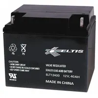 The ALTRONIX BT1240 is a 12VDC/40Ah lead acid battery constructed with a phenolic/fiberglass material. It serves as an accessory for power supplies, providing backup DC energy storage for systems such as access control, security, and automation equipment