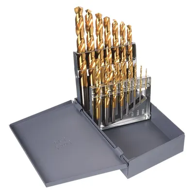 CHICAGO-LATROBE Jobber Length Drill Bit Set: 15 Pc, 1/16" to 1/2" by 32nds - NAS-Spec High-Speed Steel Jobber-Length Drill Bit Sets for Aerospace