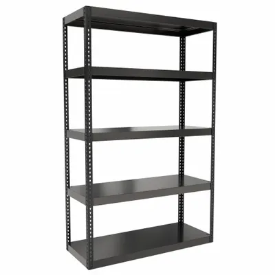 HALLOWELL Boltless Shelving: Standalone, Extra-Heavy-Duty, 60 in x 24 in, 96 in Overall Ht - Extra-Heavy-Duty Solid Steel Decking Boltless Shelving
